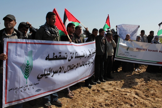Αγρότες και ακτιβιστές διαδηλώνουν στη Γάζα ζητώντας μποϊκοτάζ των ισραηλινών επιχειρήσεων